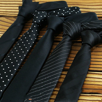 Casual Business Black Striped Tie