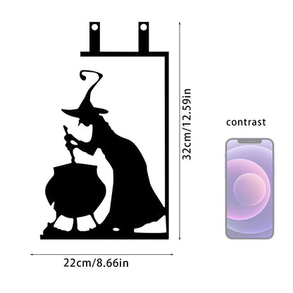 Witch Boiler Silhouette Metal Pendant