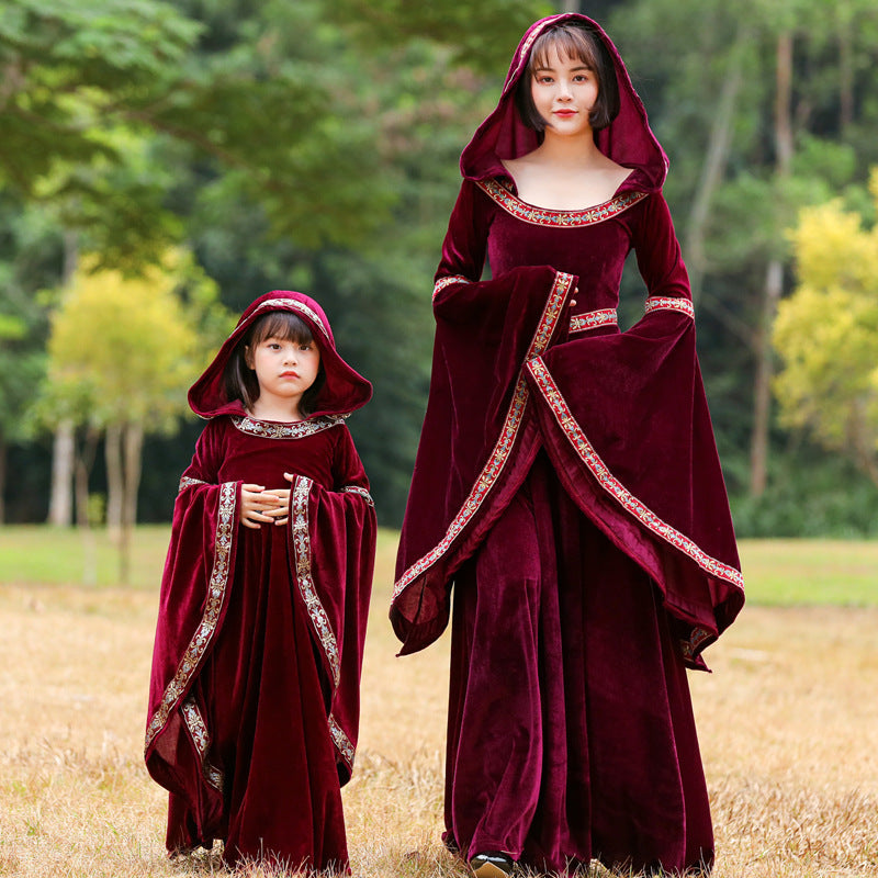 Medieval Wytch Mum and Daughter Dress with hood