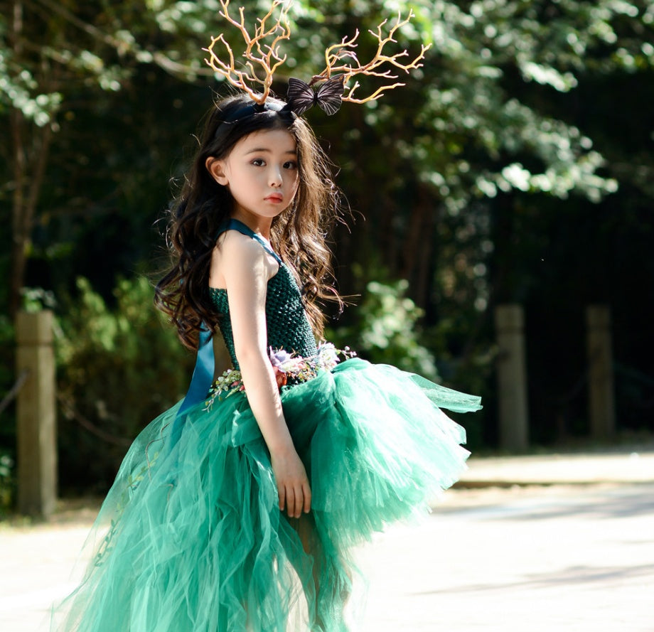 Girls dark green tutu skirt