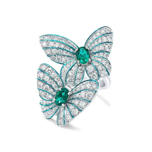 Green butterfly ring