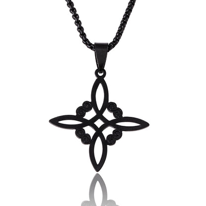 Witch Irish Knot Stainless Steel Necklace Witchcraft Celtic Knot Pendant Necklaces