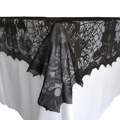 Black spider web web tablecloth