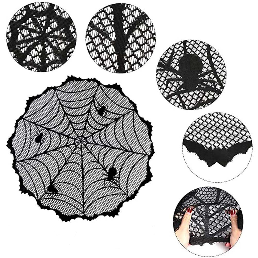 Black spider web web tablecloth