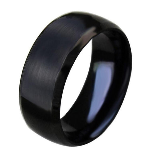 8mm Men's Classic Black Ring