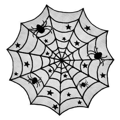 Black spider web web tablecloth