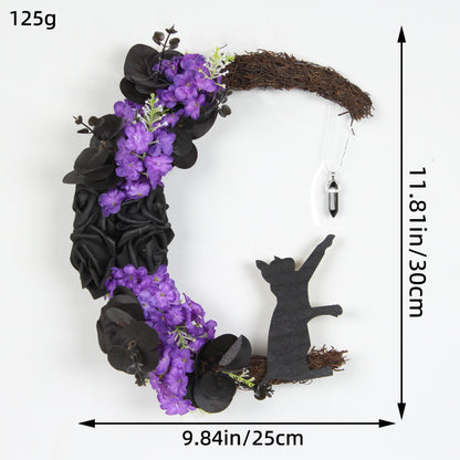 Simulation Black Rose Garland Halloween