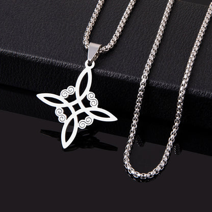 Witch Irish Knot Stainless Steel Necklace Witchcraft Celtic Knot Pendant Necklaces