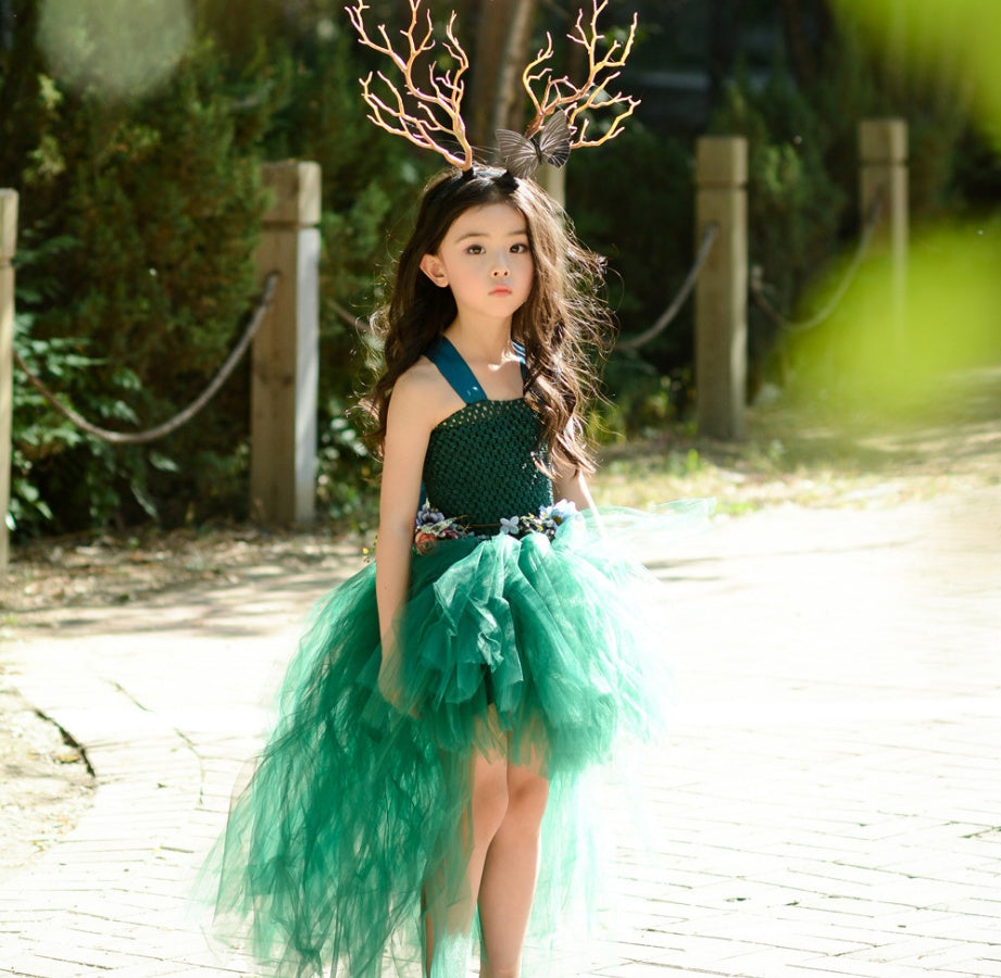 Girls dark green tutu skirt