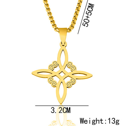 Witch Irish Knot Stainless Steel Necklace Witchcraft Celtic Knot Pendant Necklaces