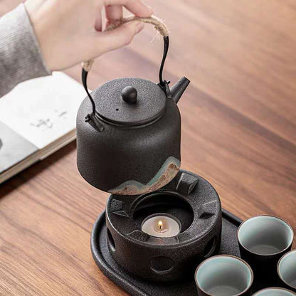 Japanese Style Warm Tea Stove Pot Ceramic Tea Set