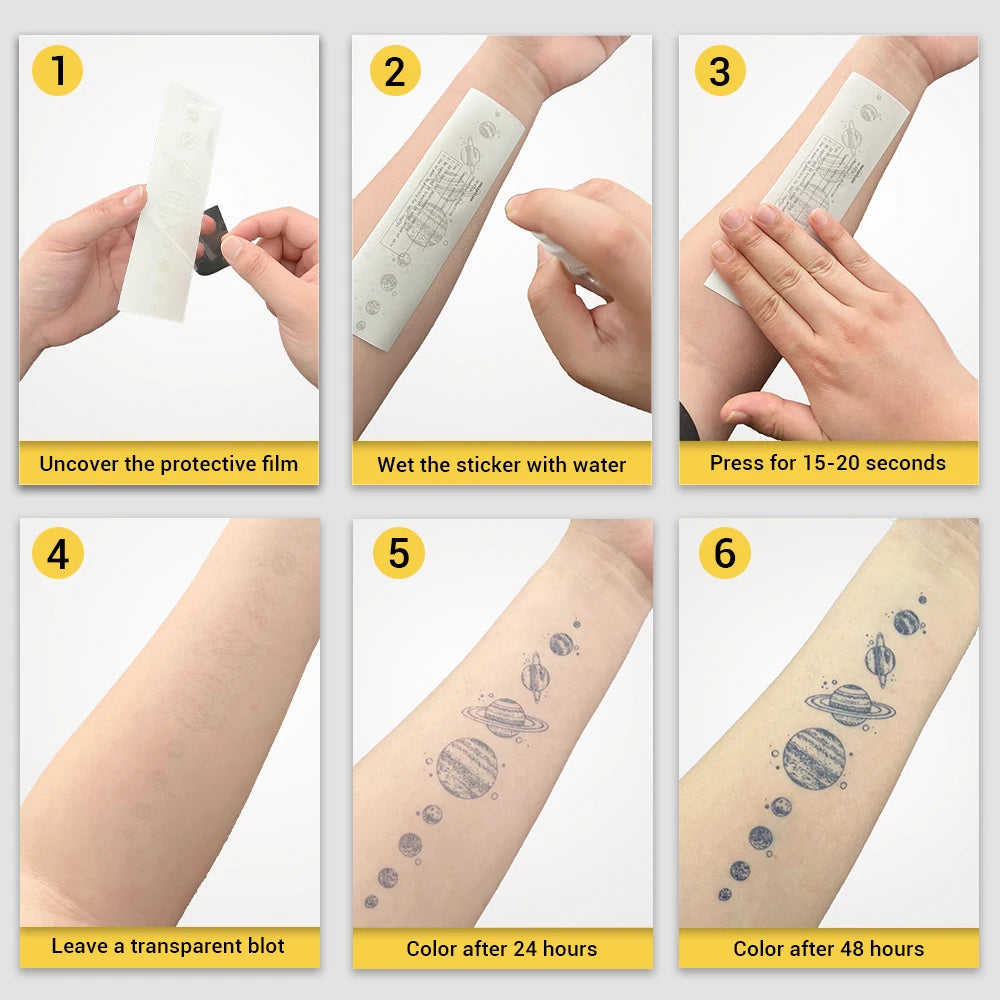 Moon Tarot temporary tattoo sticker, waterproof magic tattoo, lasts to 15 days fake tattoo, semi permanent tattoo