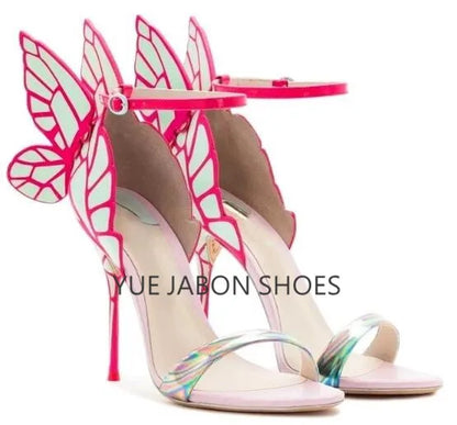 Butterfly High Heeled Ankle Strap Shoes