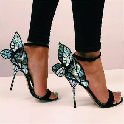 Butterfly High Heeled Ankle Strap Shoes