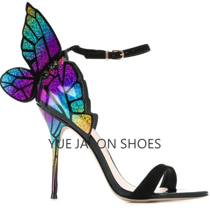 Butterfly High Heeled Ankle Strap Shoes