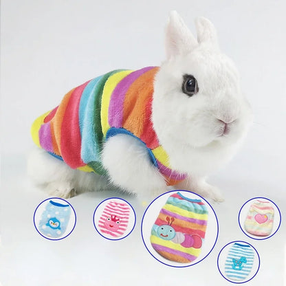 Rabbit Flannel Warm Vest Bunny Autumn And Winter Clothes Cute Little Pet Clothing For Small Dogs Coat Cat Outer Clothing Coat