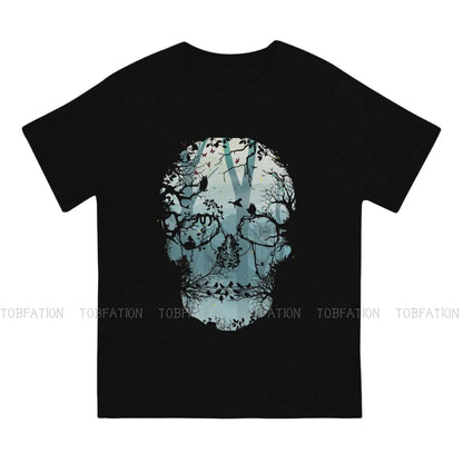 Dark Forest Skull O Neck TShirt Ghost Specter Spirit Pure Cotton Basic T Shirt Men Tops Individuality Big Sale