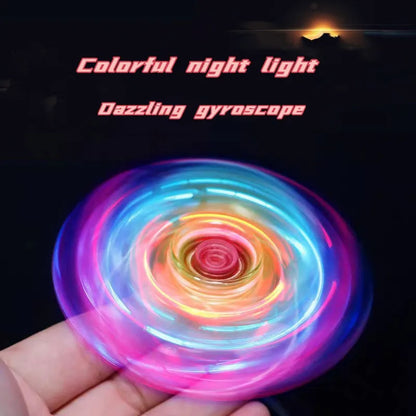 Crystal Luminous LED Light Fidget Spinner Hand Top Spinners Glow in Dark EDC Stress Relief Toys Kinetic Gyroscope for Children