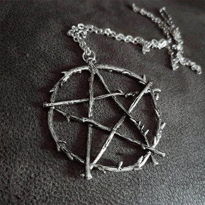 Gothic Pentagram Necklace Grunge Pentacle Wicca Punk Pentagram Statement Jewelry Creative Charm Fashion Women Delicacy Gift Punk