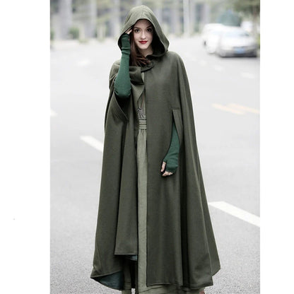 Cosplay Vintage Medieval Gothic Hooded Cloak Thin Coat Women Vampire Devil creed Capes Pirate Robes Halloween