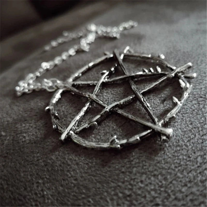 Gothic Pentagram Necklace Grunge Pentacle Wicca Punk Pentagram Statement Jewelry Creative Charm Fashion Women Delicacy Gift Punk