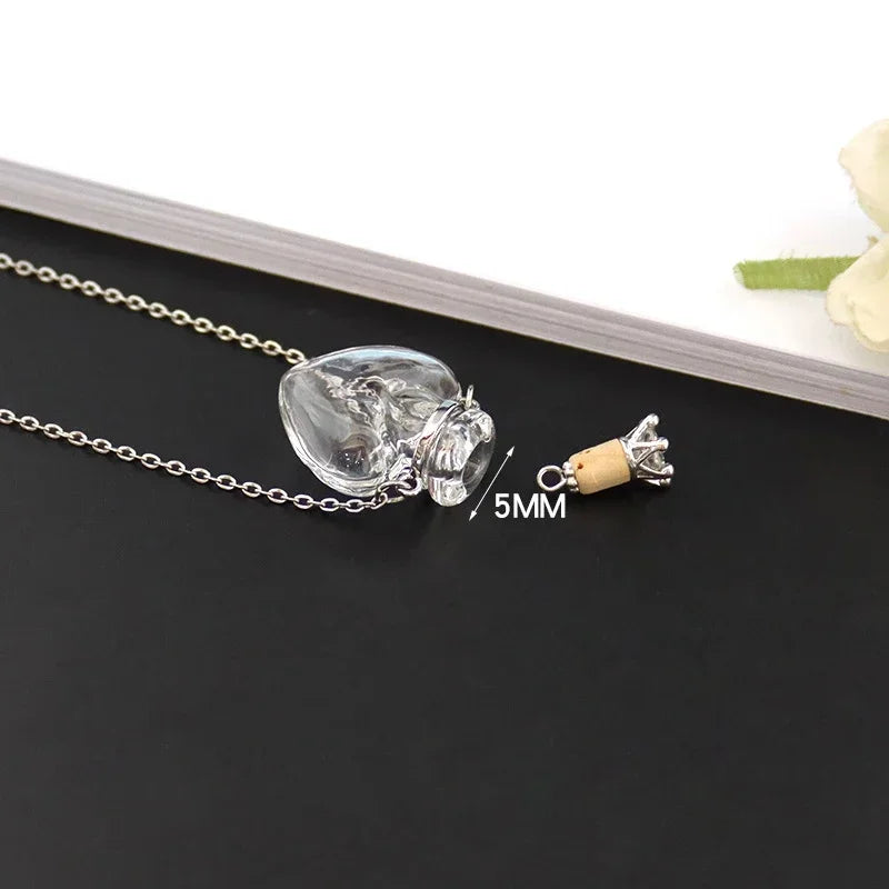 Magic Glass Wishing Drifting Potion Lucky Essential Oil Bottle Pendant Transfer Amulet Women's Sweater Chain Jewelry Necklace