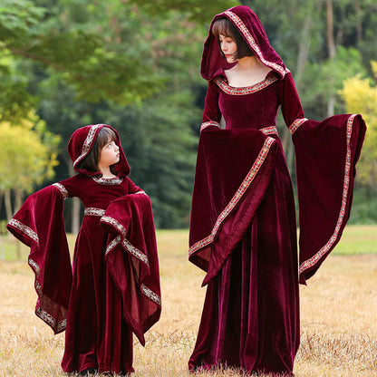 Medieval Wytch Mum and Daughter Dress with hood