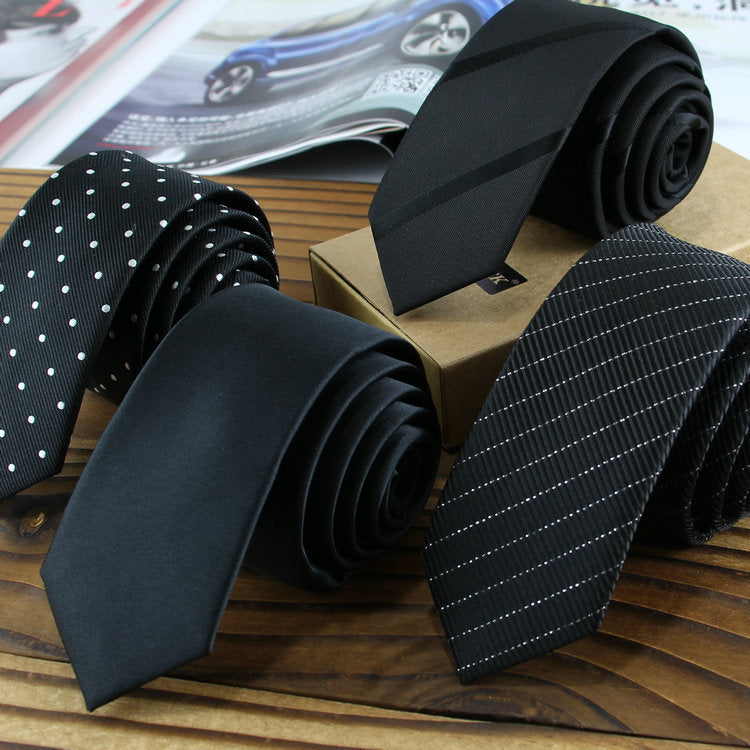 Casual Business Black Striped Tie