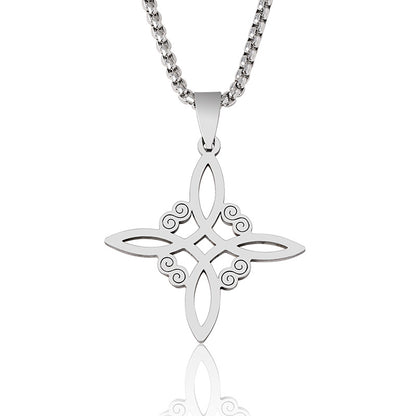 Witch Irish Knot Stainless Steel Necklace Witchcraft Celtic Knot Pendant Necklaces