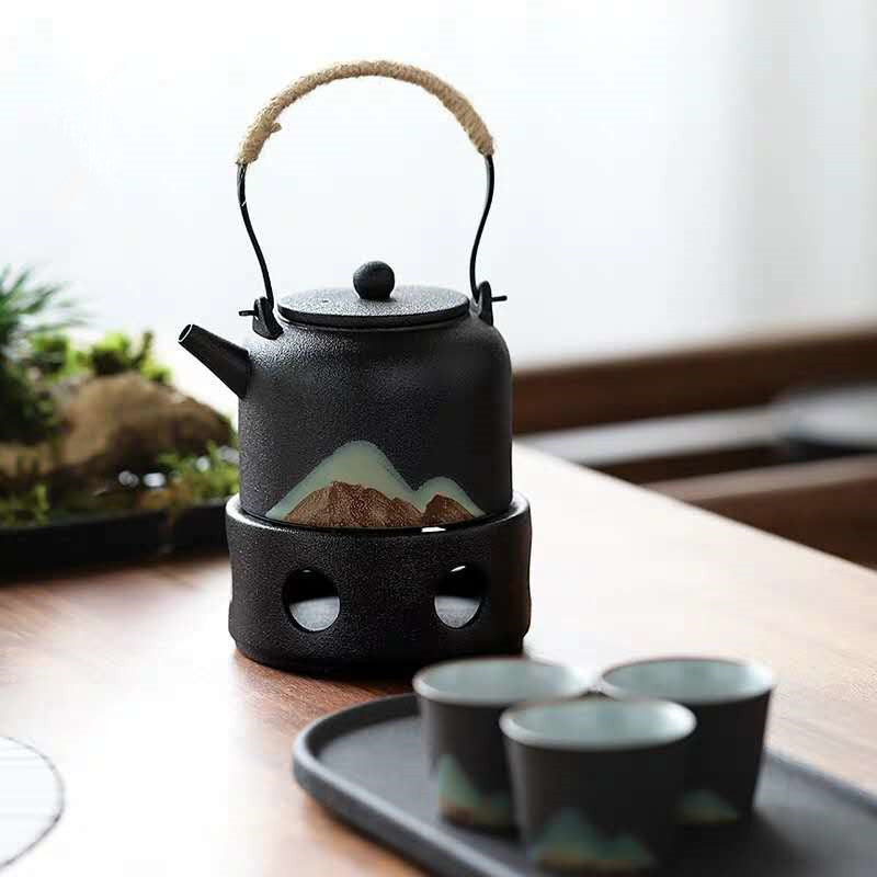 Japanese Style Warm Tea Stove Pot Ceramic Tea Set